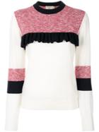 Maison Kitsuné Colour Block Frill Jumper - Multicolour