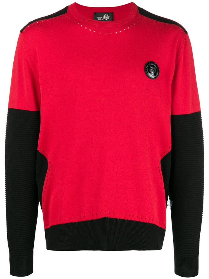 Plein Sport Colour Block Sweatshirt - Red