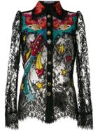 Dolce & Gabbana Space Patch Lace Shirt - Black