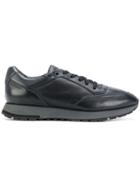 Santoni Stitching Detail Lace-up Sneakers - Black