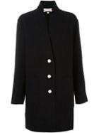 Michael Michael Kors Single Breasted Coat, Women's, Size: Small, Black, Cotton/acrylic/nylon/wool