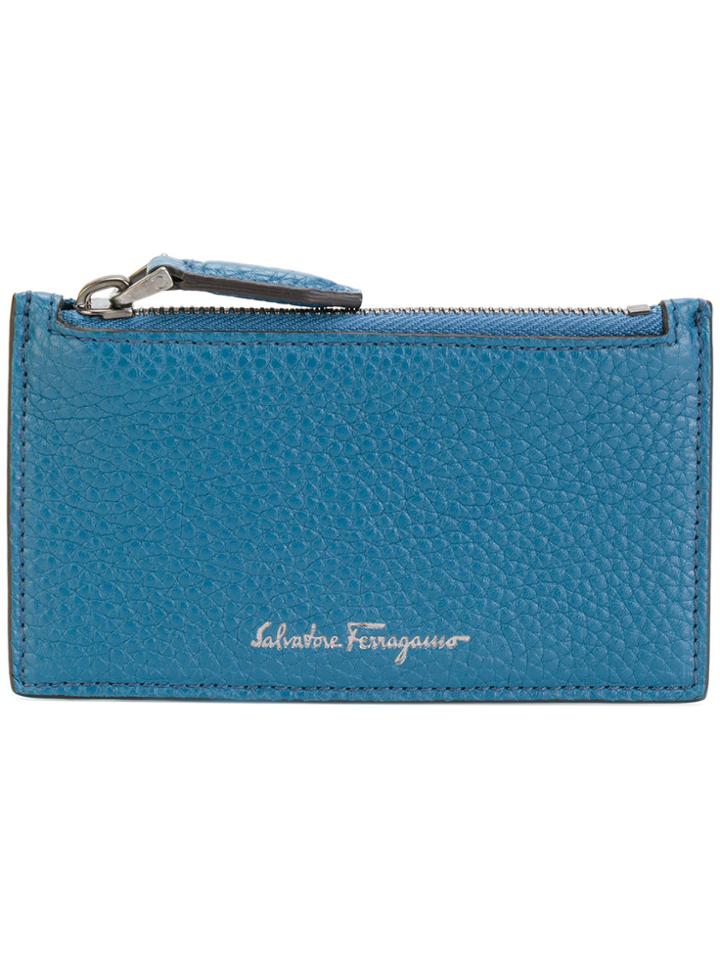 Salvatore Ferragamo Two-tone Zipped Cardholder - Blue