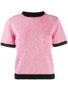 Cashmere In Love Short Sleeved Knitted Top - Pink