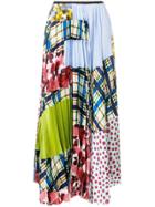 Marni Patched Pleated Midi Skirt - Multicolour