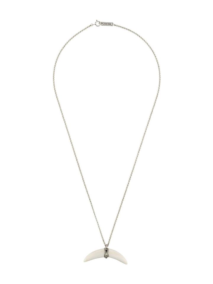 Isabel Marant Embellished Cap Horn Necklace - Silver