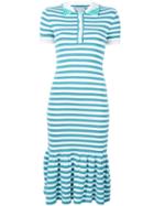 Natasha Zinko Striped Polo Dress, Women's, Size: Medium, Blue, Polyester/viscose