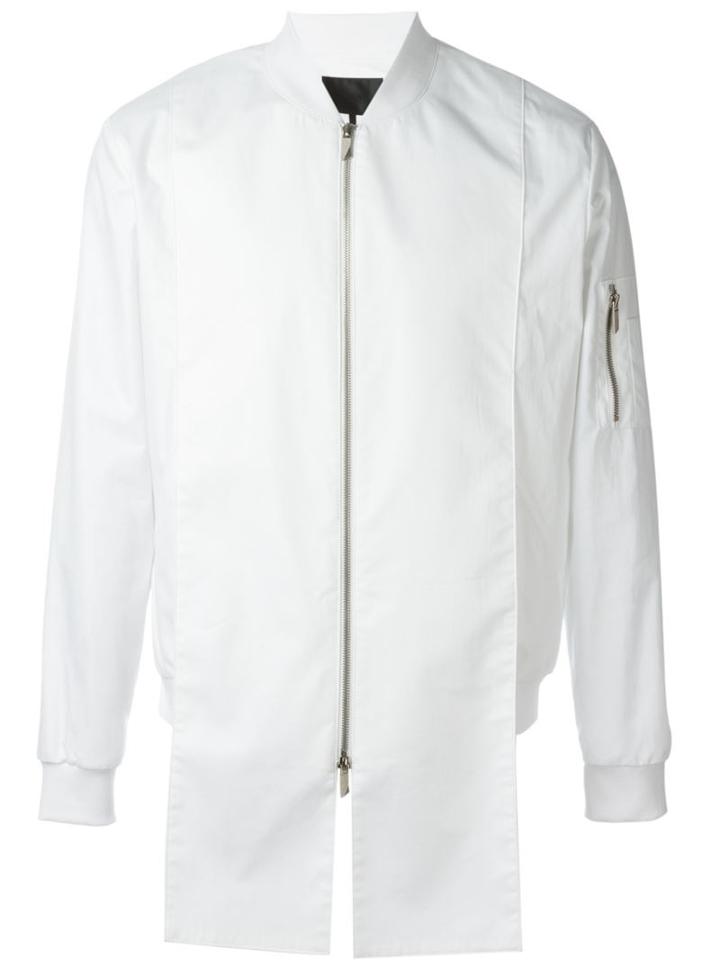 D-gnak Panel Bomber Jacket, Men's, Size: 50, White, Cotton/nylon