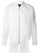 D-gnak Panel Bomber Jacket, Men's, Size: 50, White, Cotton/nylon
