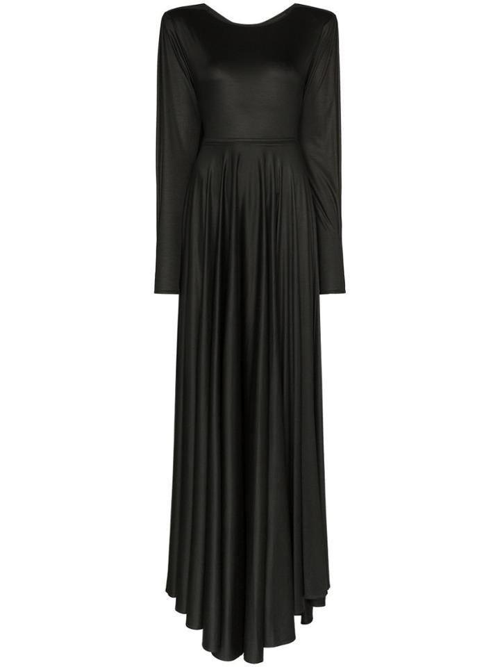 Lemaire Flared Jersey Maxi Dress - Black
