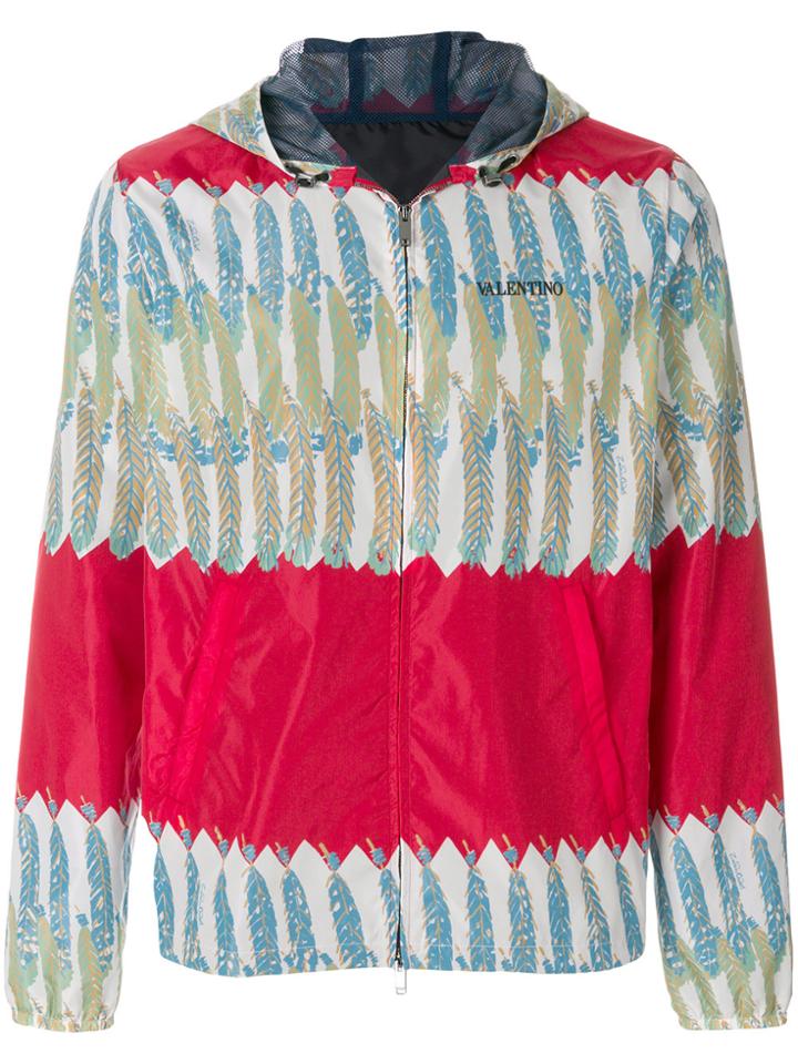 Valentino Patterned Zipped Jacket - Red