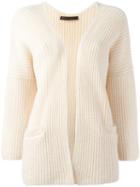 Incentive! Cashmere Open Cardigan, Women's, Size: Large, White, Cashmere