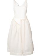 Jourden V-neck Flared Dress - White