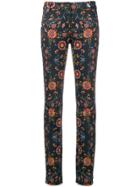 Christian Dior Vintage Floral Printed Denim Trousers - Blue