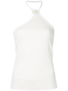 Christopher Esber Button Detail Halterneck Top - White