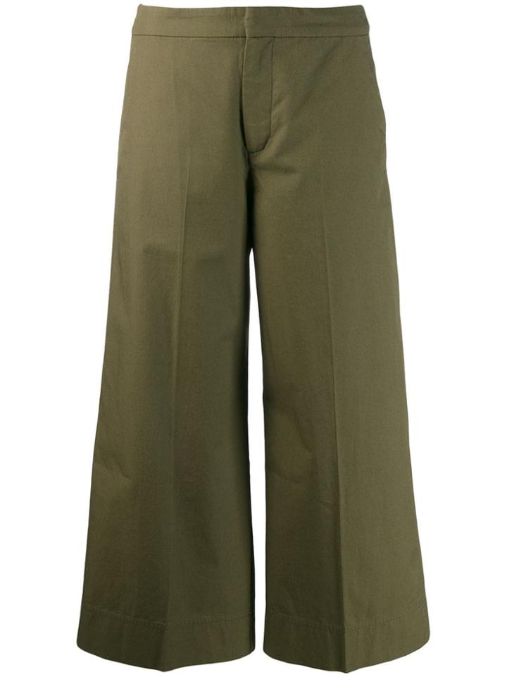 Hope Cropped Wide Leg Trousers - Green