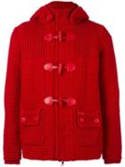 Bark Hooded Duffle Jacket, Men's, Size: Medium, Red, Polyester/polyamide/wool