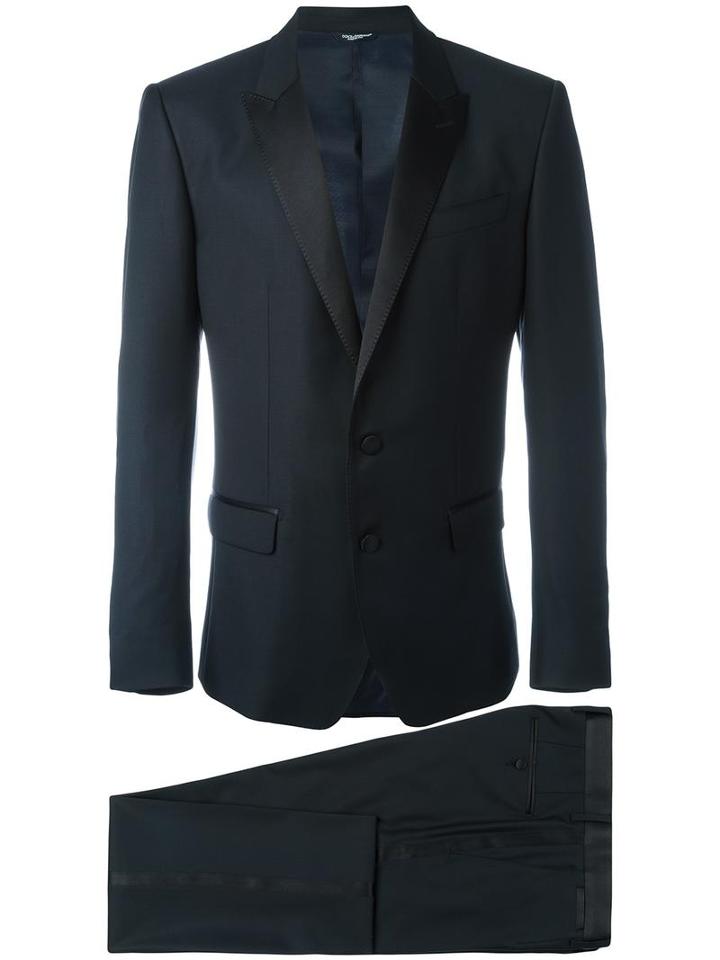 Dolce & Gabbana Formal Suit, Men's, Size: 48, Black, Virgin Wool/polyester/silk/acetate