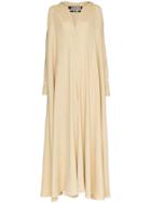 Jacquemus Jacq Vn Ls Drs Maxi Kftn - Neutrals