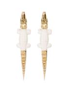 Bibi Van Der Velden Crocodile-motif Hanging Earrings - Gold