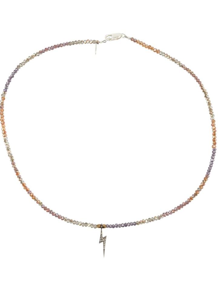 Catherine Michiels Bohemian Crystal Beaded Necklace, Women's, Silver