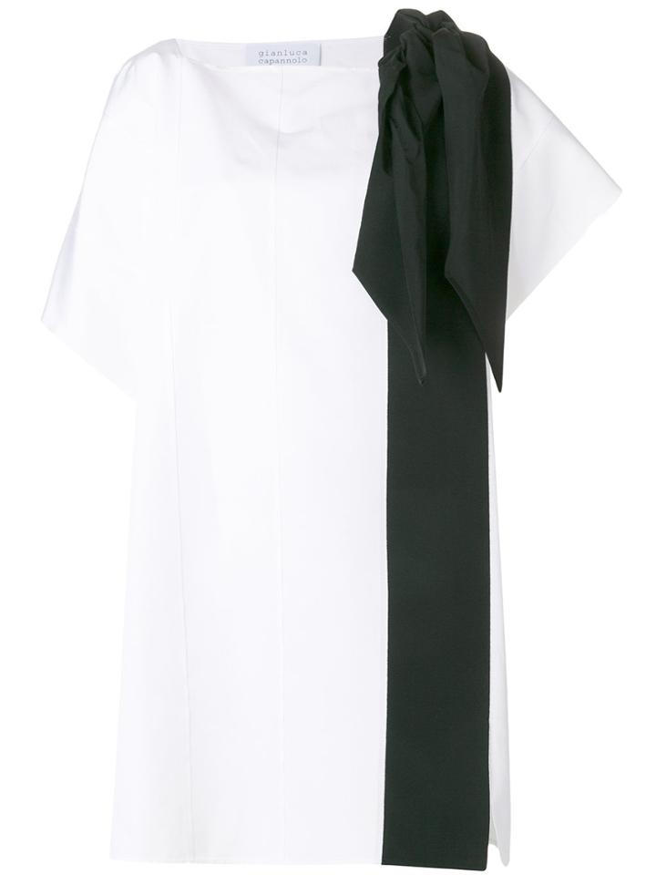Gianluca Capannolo Stripe Detail Shift Dress - White