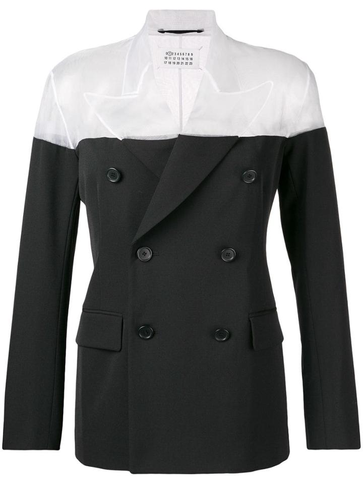 Maison Margiela Blazer-styled Top With Sheer Shoulders - Black