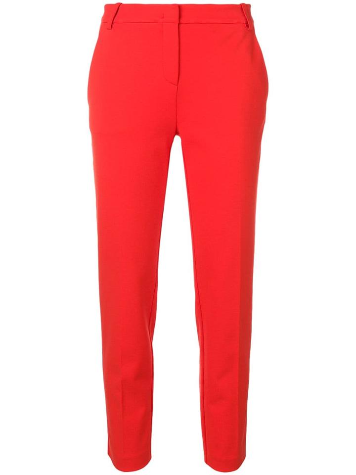 Pinko Slim Fit Cropped Trousers - Red