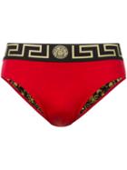 Versace Greek Key Medusa Swim Briefs, Men's, Size: 5, Polyamide/spandex/elastane
