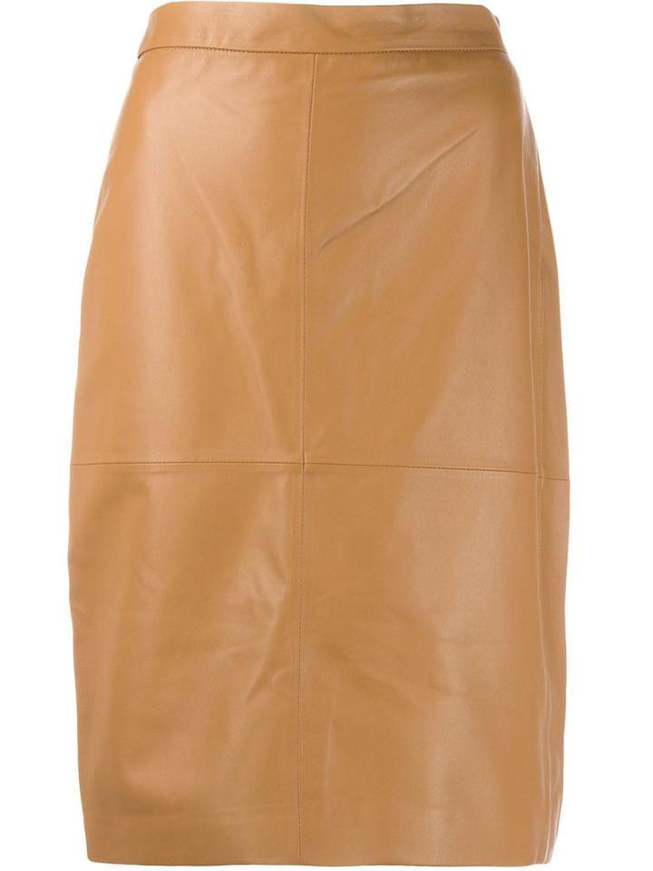 Federica Tosi High Waisted Leather Skirt - Neutrals