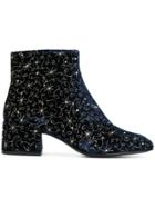 Ash Embroidered Ankle Boots - Blue