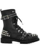 Christian Pellizzari Studded Lace Up Boots - Black