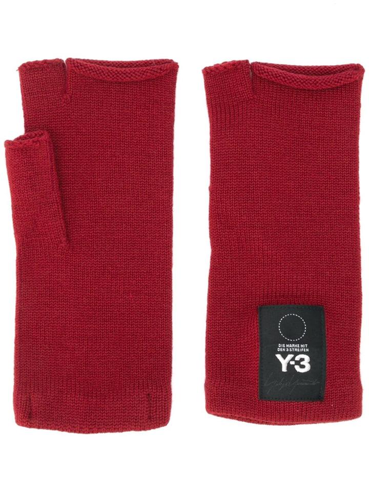 Y-3 Fingerless Knit Mittens - Red