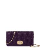 Miu Miu Embellished Matelassé Mini Bag - Purple