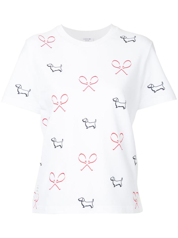 Thom Browne Tennis And Hector Print Tee - White