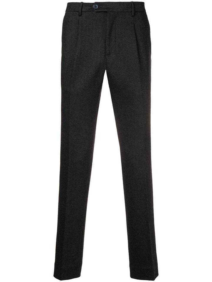 Sun 68 Herringbone Straight-leg Trousers - Grey