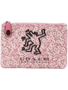 Coach X Keith Haring Turnlock Pouch 26 - Pink & Purple