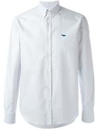 Maison Kitsuné Striped Oxford Shirt, Men's, Size: 16, White, Cotton