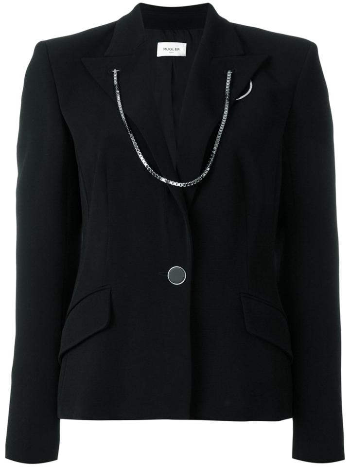 Mugler Chained Trim Blazer - Black