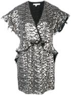 Iro Metallic Peplum Dress, Women's, Size: 40, Grey, Polyester/polyester Taffeta
