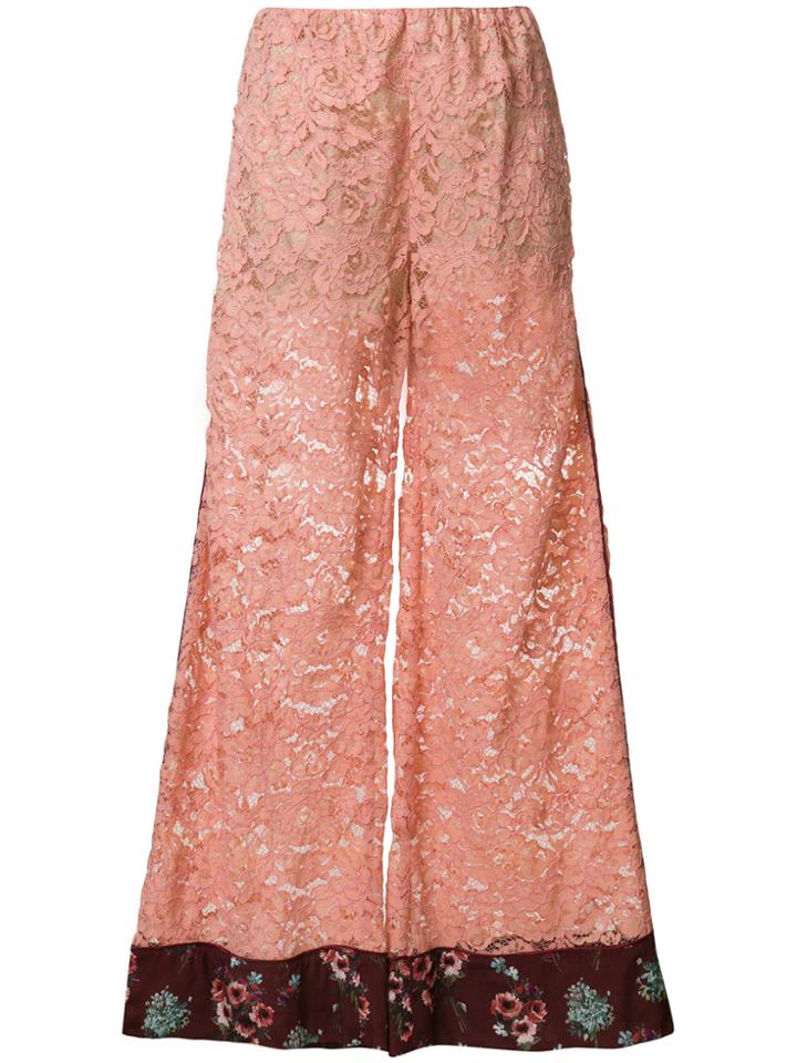 I'm Isola Marras Flared Lace Trousers - Pink & Purple