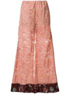 I'm Isola Marras Flared Lace Trousers - Pink & Purple