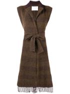 Fabiana Filippi Belted Sleeveless Cardi-coat - Brown