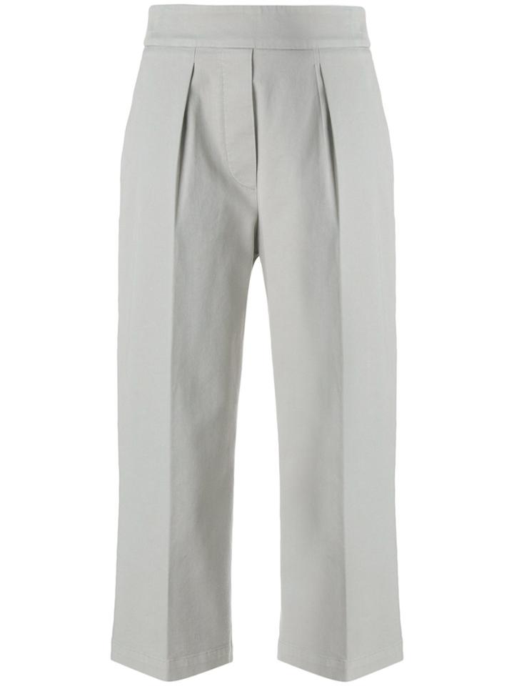 Fabiana Filippi Front Pleat Cropped Trousers - Grey