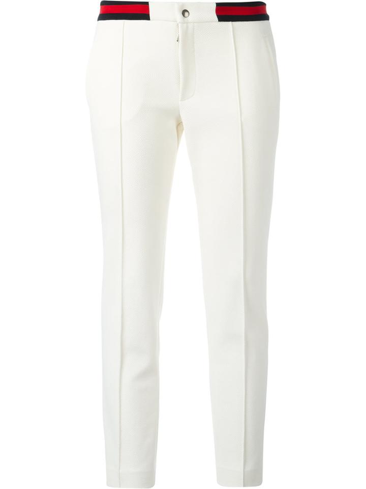 Gucci Slim Fit Trousers, Women's, Size: Medium, Nude/neutrals, Polyamide/polyester