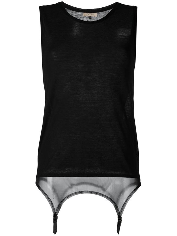 Murmur Strip Tank Top - Black