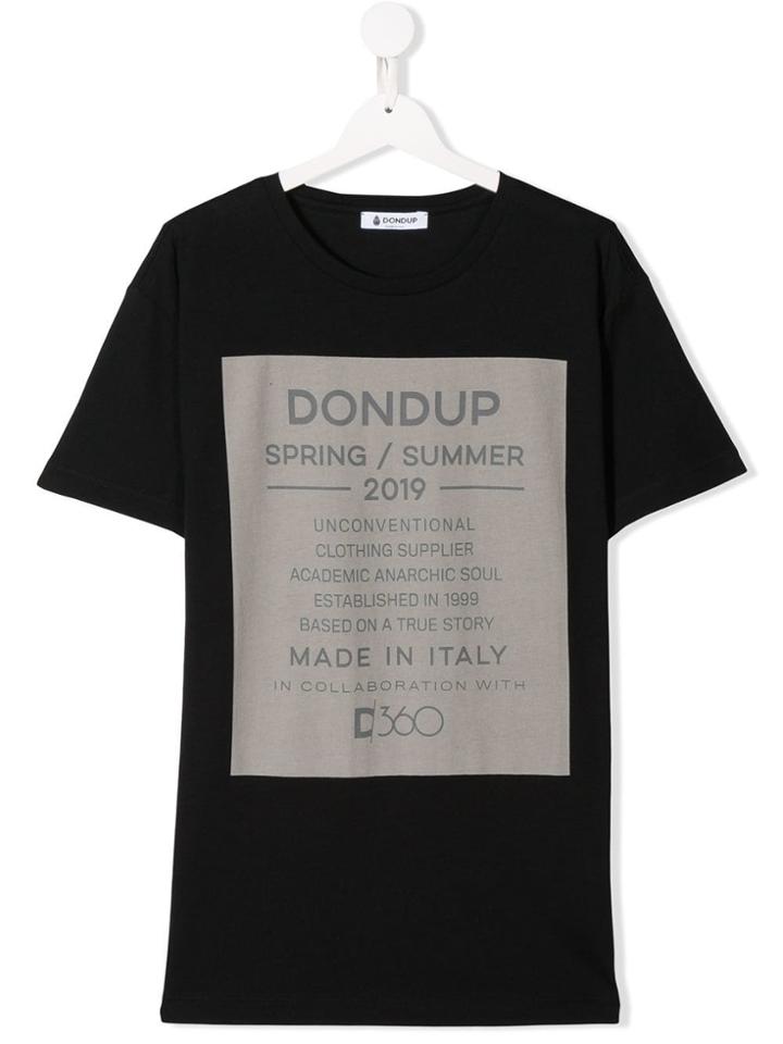 Dondup Kids Logo Printed T-shirt - Black
