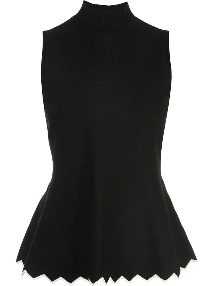 Proenza Schouler Zig Zag Knit Mockneck Top - Black