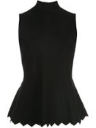 Proenza Schouler Zig Zag Knit Mockneck Top - Black