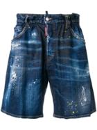 Dsquared2 Elasticated Waist Denim Shorts - Blue