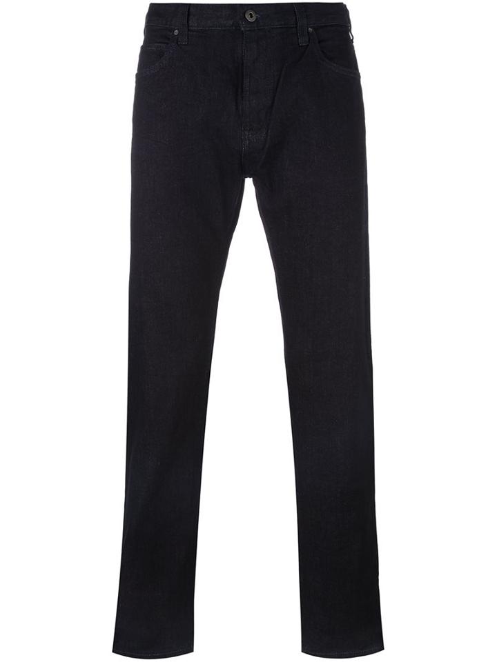 Armani Jeans Straight Leg Trousers, Men's, Size: 33, Blue, Cotton/spandex/elastane